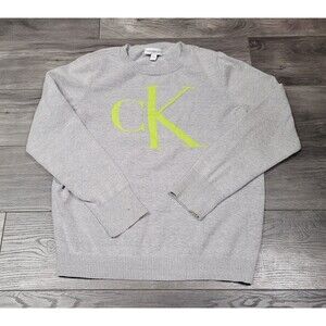 Women's Calvin Klein Jeans Monogram Logo Gray Sweater Medium